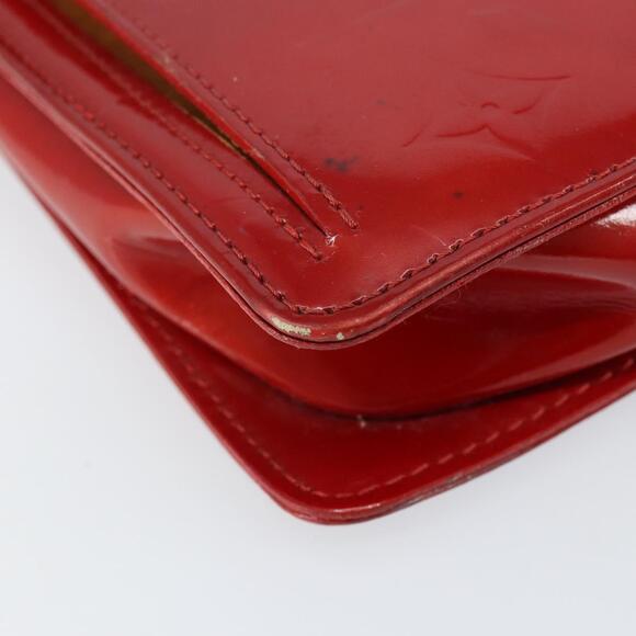 LOUIS VUITTON Monogram Vernis Motto Accessory Pouch Red M91137 LV Auth gh1058